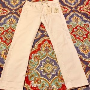 White Lucky Brand Crop Jeans